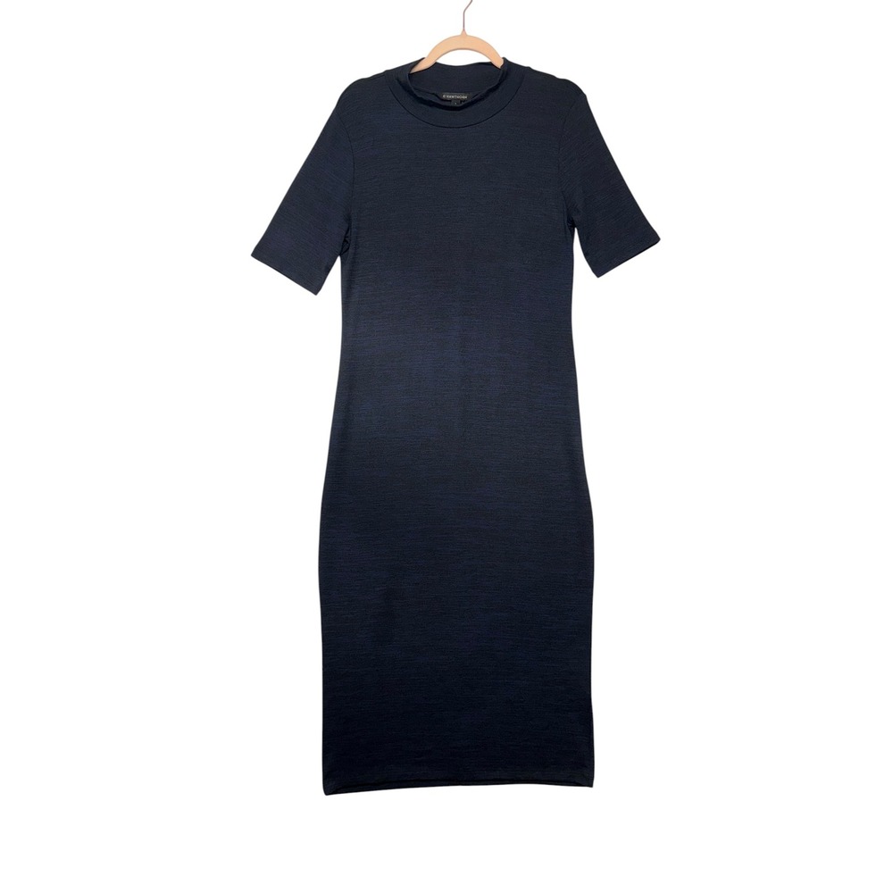41 Hawthorn Monica‎ Midi Sweater Dress Navy Blue Marled Mock Neck Size Large NEW